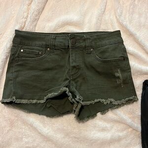 Green Jean Shorts